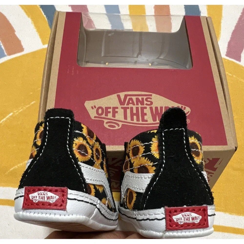 VANS Off The Wall Baby High Top Suede Floral Sneakers Hook & Loop US 1 EU 16